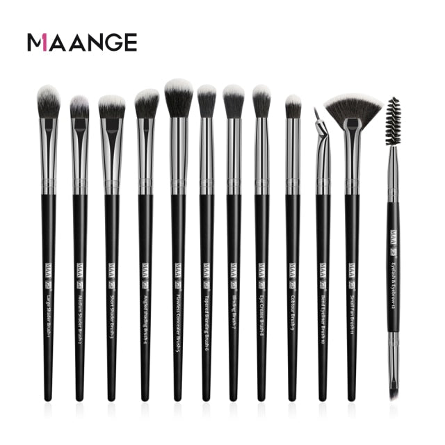 MAANGE Pro 3/5/12 Pcs Makeup Brushes Set Eyeshadow Eyeliner Eyelash Eyebrow Brush Beauty Make up Blending Tools Maquiagem - Allofbeauty