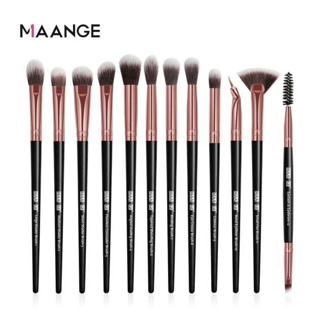 MAANGE Pro 3/5/12 Pcs Makeup Brushes Set Eyeshadow Eyeliner Eyelash Eyebrow Brush Beauty Make up Blending Tools Maquiagem - Allofbeauty