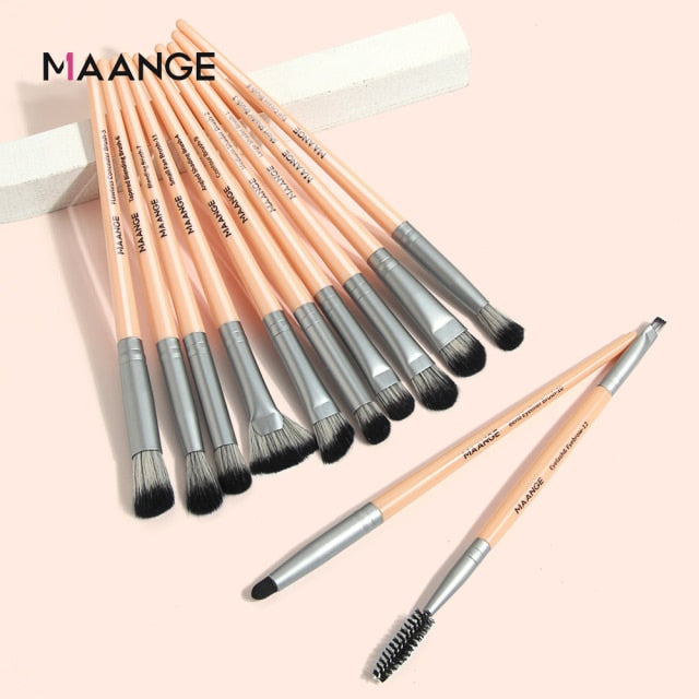 MAANGE Pro 3/5/12 Pcs Makeup Brushes Set Eyeshadow Eyeliner Eyelash Eyebrow Brush Beauty Make up Blending Tools Maquiagem - Allofbeauty